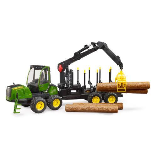John Deere 1210E Forwarder com 4 troncos e pinça
