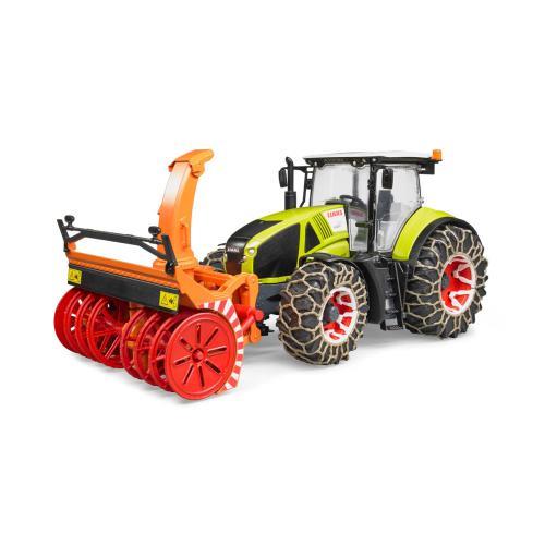 Claas Axion 950 with snow chains and snowblower
