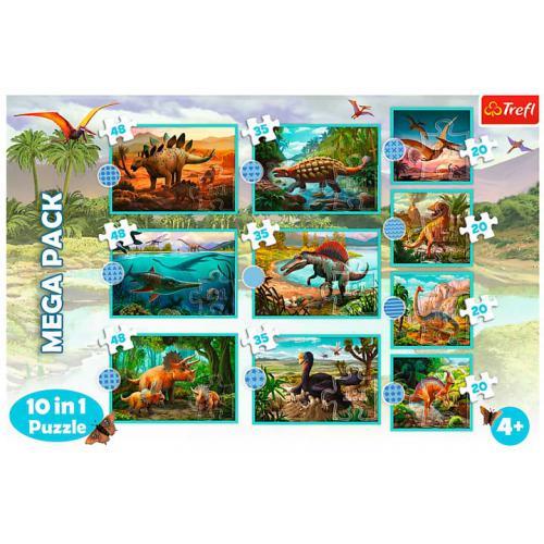 Puzzle 10 em 1 - Mega Pack Dinossauros