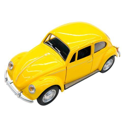 Vw Classical Beetle 1967 1:28 Pullback Amarelo D00375