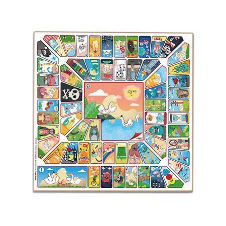 Tab. de Jogo da Glória/Ludo Madeira 40x40 cm c/ Acess