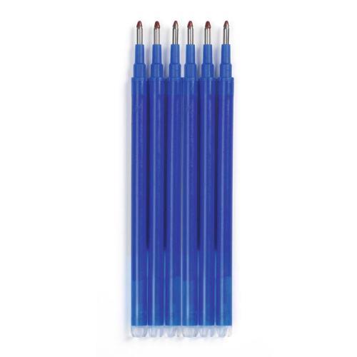 6 Recargas de Caneta Azul Ponta Média