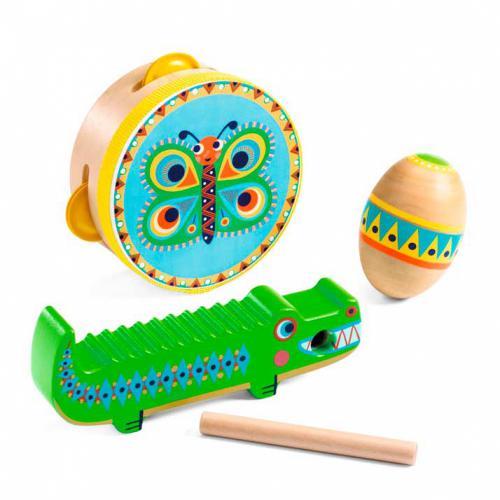 Conjunto de Percurssão: Pandeiro, Maracas e Guiro