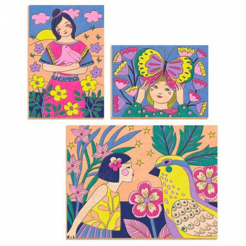 Meninas Doces - Atividade de Colorir em Madeira - Image 5