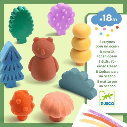 Floresta - 8 Lápis de Cera com Formas