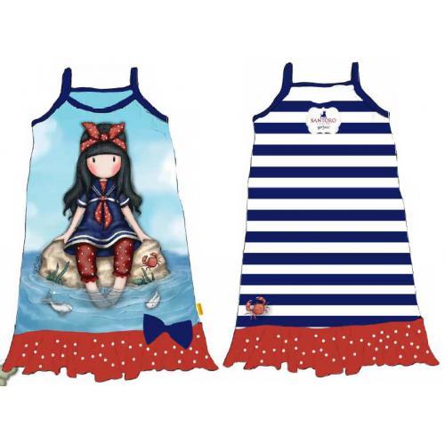 Vestido Praia Azul e Branco Gorjuss