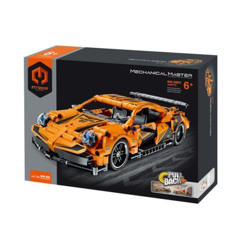 Carro Desportivo Pull Back 490 peças - Laranja
