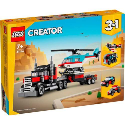 Creator 3 em 1 - Camião Plataforma com Helicóptero - Image 2