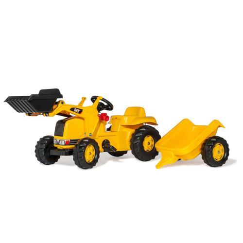 Máquina de construção CAT rollyKid com atrelado e Pá Carrega