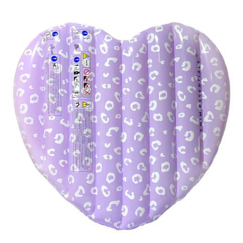 Colchão Insuflável Coração 150cm - Lila Leopard
