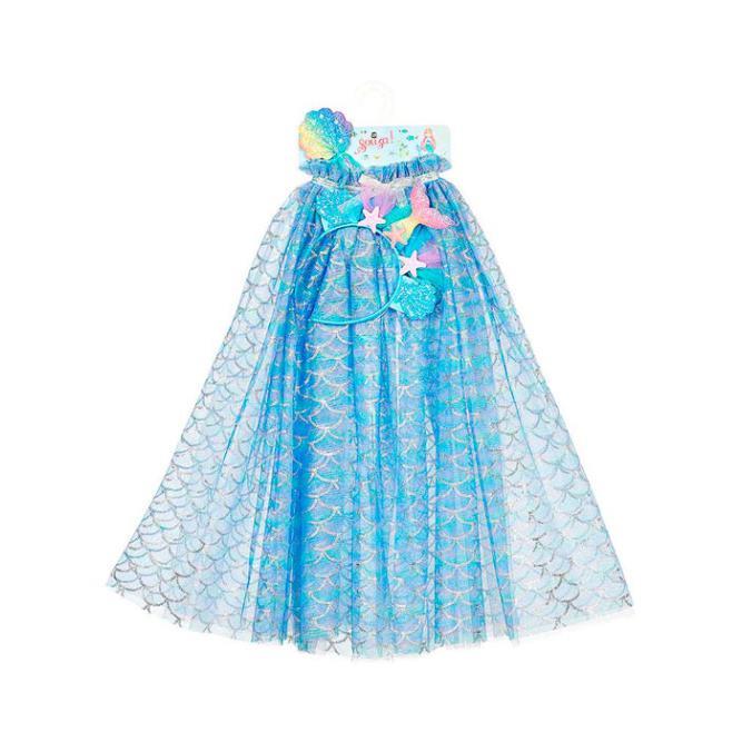 Marlya- Conjunto Capa Sereia + Tiara + Varinha 5-7 anos - Image 2