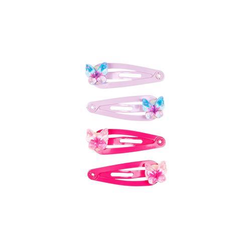 Neele - Ganchos de Cabelo Rosa/Lilás c/ Borboleta