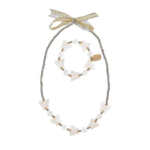 Anne - Conjunto Colar e Pulseira c/ Borboletas