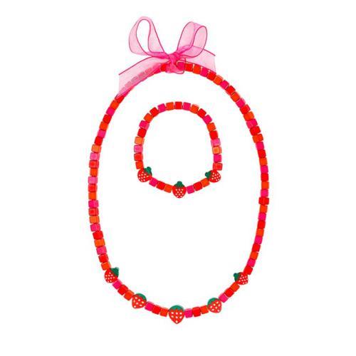 Anje - Conjunto Colar e Pulseira c/ Morangos