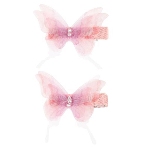 Thyrza - Ganchos de Cabelo Rosa c/ Borboleta