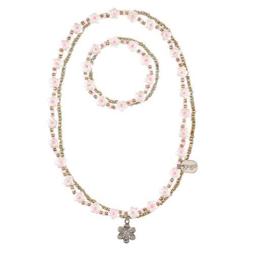 Suus - Conjunto Colar e Pulseira c/ Flores