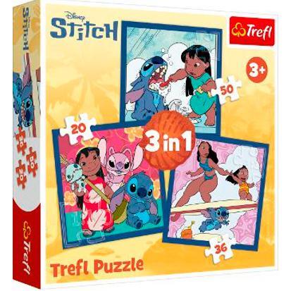 Puzzle 3 em 1 - Time with Stitch / Disney