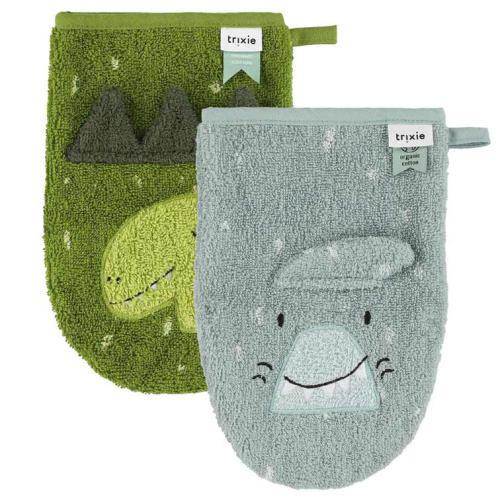 Luvas de Banho Pack 2 | Mr. Shark - Mr. Dino