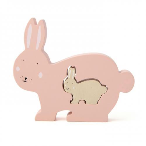 Puzzle p/ Bebés em Madeira - Mrs. Rabbit