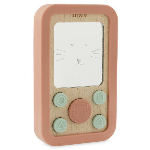 Telemóvel de Madeira e Silicone para Bebé - Mrs. Cat