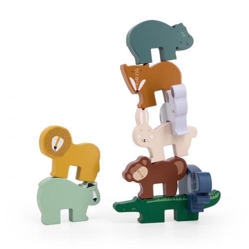 Jogo p/ Empilhar de Animais - Madeira
