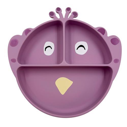 Prato de Silicone c/ Divisórias e Ventosa - Mrs. Peacoc
