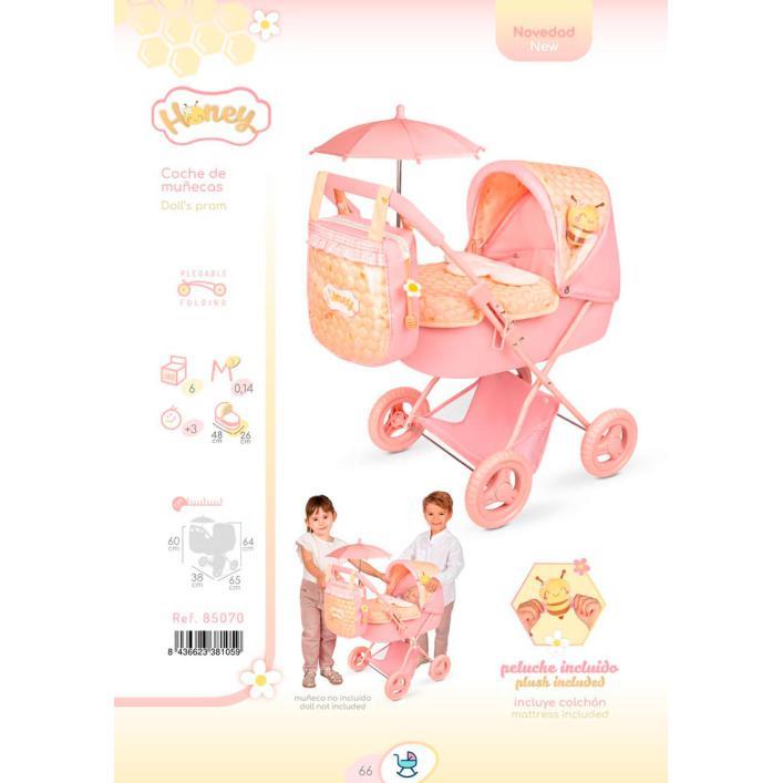 Carrinho de Bonecas Dobrável c/ Mala 60 cm - Honey - Image 9